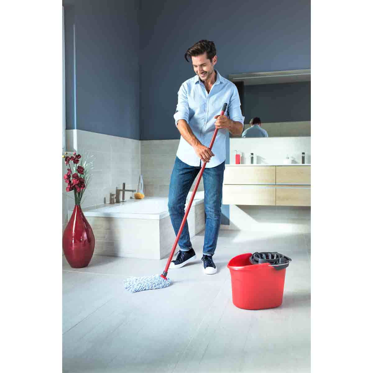 Vileda Supermocio Micro & Cotton Mop - Red
