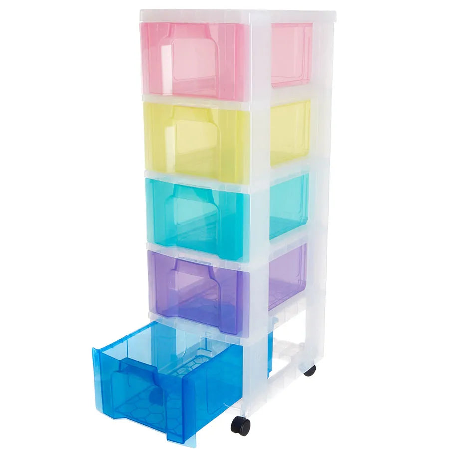 Really Useful 5x12L Rainbow Storage Drawer Tower