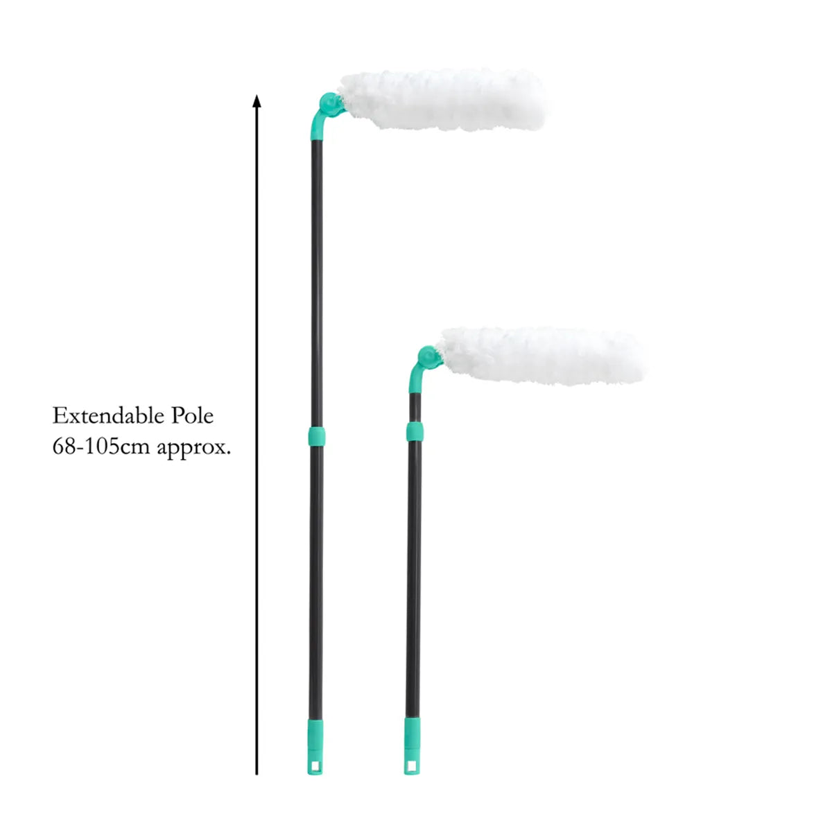 JVL Super-Absorbent Extendable Microfibre Multi-Angle Duster Turquoise/Grey