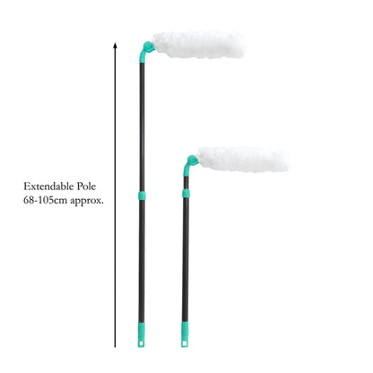 JVL Super-Absorbent Extendable Microfibre Multi-Angle Duster Turquoise/Grey