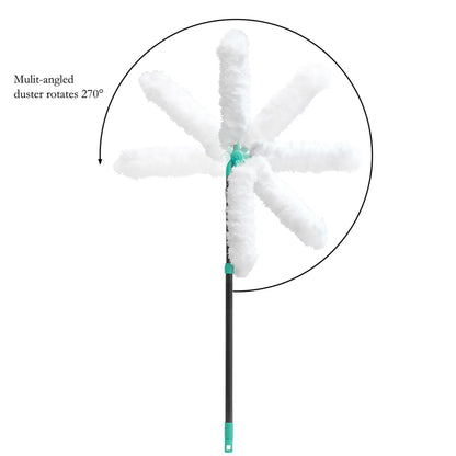 JVL Super-Absorbent Extendable Microfibre Multi-Angle Duster Turquoise/Grey