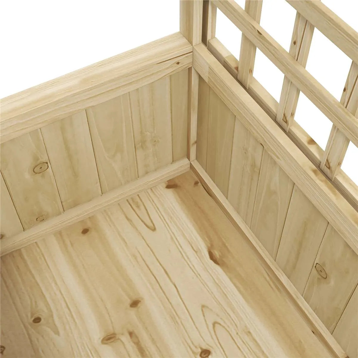 Outsunny Wood Planter w/ Trellis - Natural