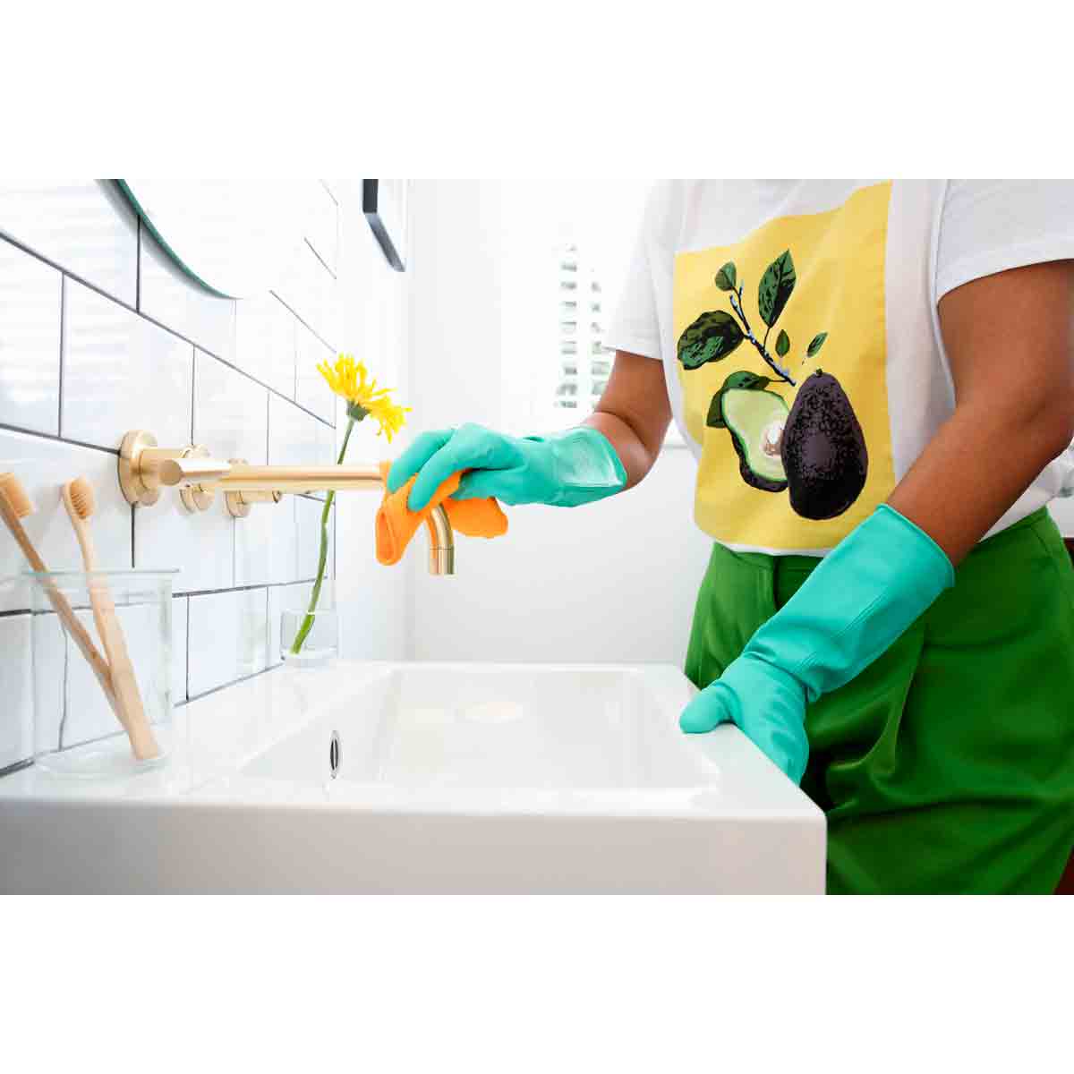 Marigold Bathroom Glove - Long Cuff Gloves (green)