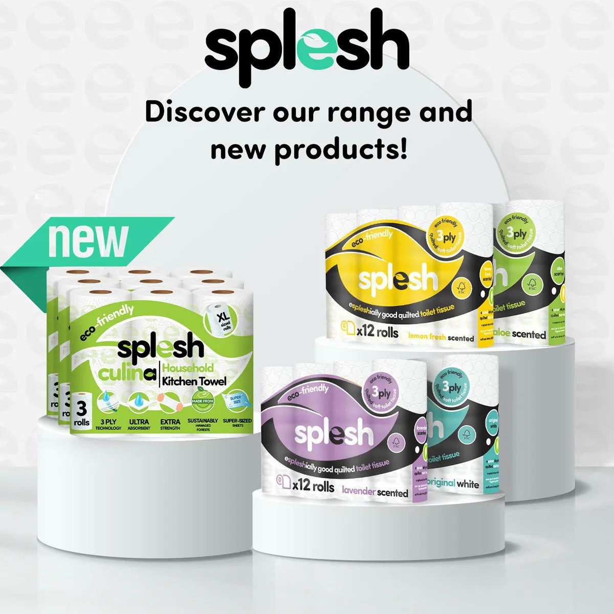 Splesh By Cusheen Quilted Luxury White 3 Ply Soft Toilet Tissue Paper 72 Rolls