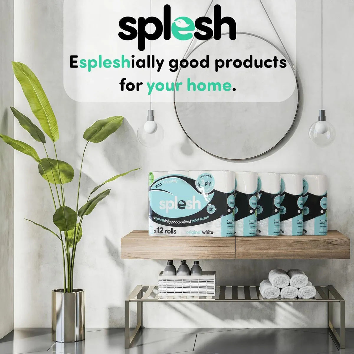 Splesh By Cusheen Quilted Luxury White 3 Ply Soft Toilet Tissue Paper 72 Rolls