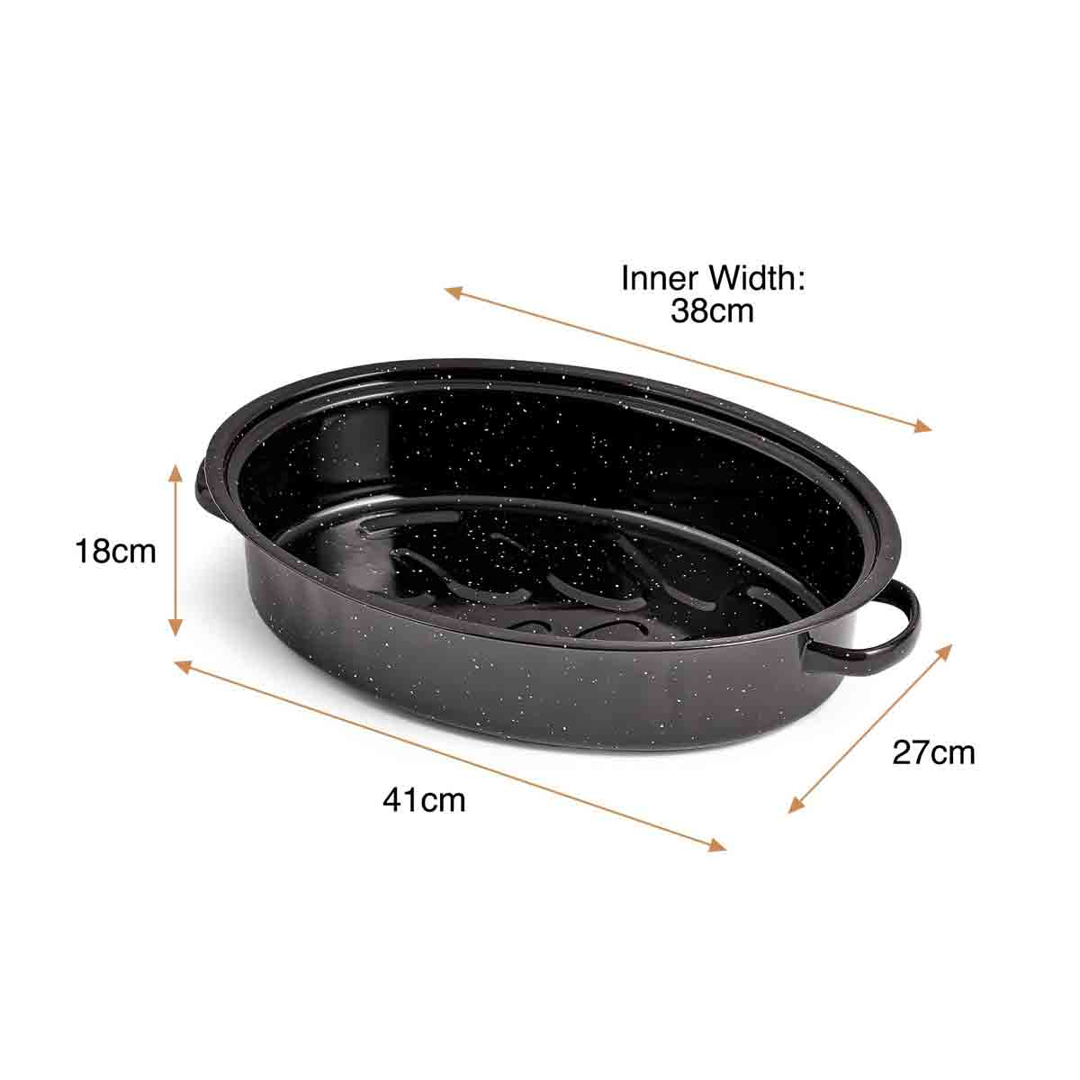 Vonshef Enamel Self-basting Roasting Tin With Lid
