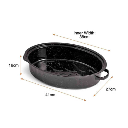 Vonshef Enamel Self-basting Roasting Tin With Lid