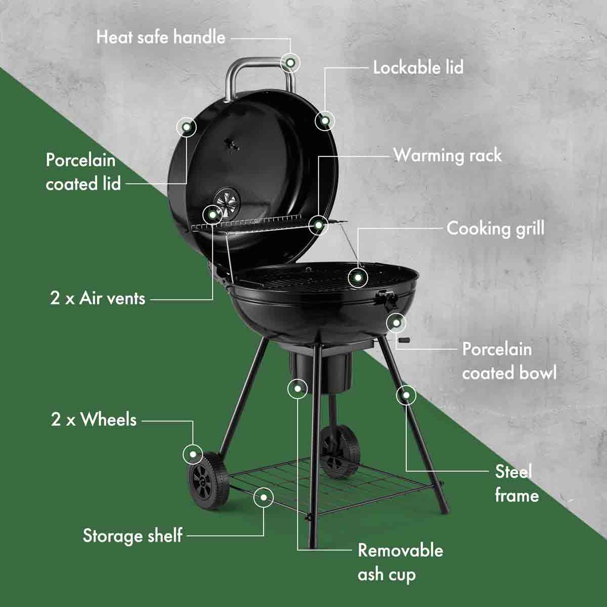 Vonhaus Kettle Charcoal BBQ