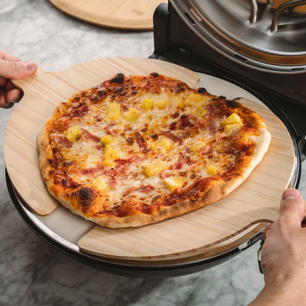 Cooks Professional Electric Pizza Oven w/ Stone Base & Glass Window - Grey