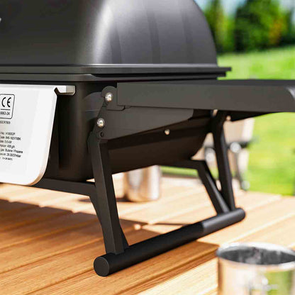 Outsunny Portable Tabletop Gas Barbecue Grill with Thermometer, Black
