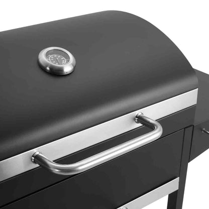 Garden Sanctuary Outdoor Charcoal Grill with Shelf and Wheels