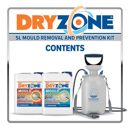 Dryzone Mould Remover Prevention Kit - (2X5L & Sprayer) Black Mould & Mildew Remover On Walls, Bathroom, Kitchen, Ceilings, Shower