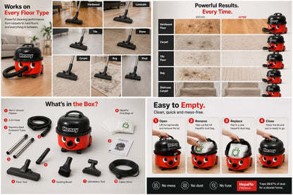 Henry Xtra Corded Bagged Cylinder Vacuum Cleaner