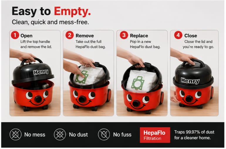 Henry Xtra Corded Bagged Cylinder Vacuum Cleaner