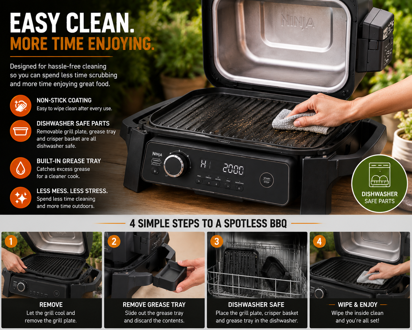 Ninja OG701UK Woodfire Electric BBQ Grill & Smoker